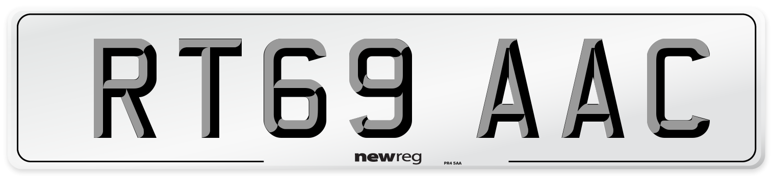 RT69 AAC Number Plate from New Reg